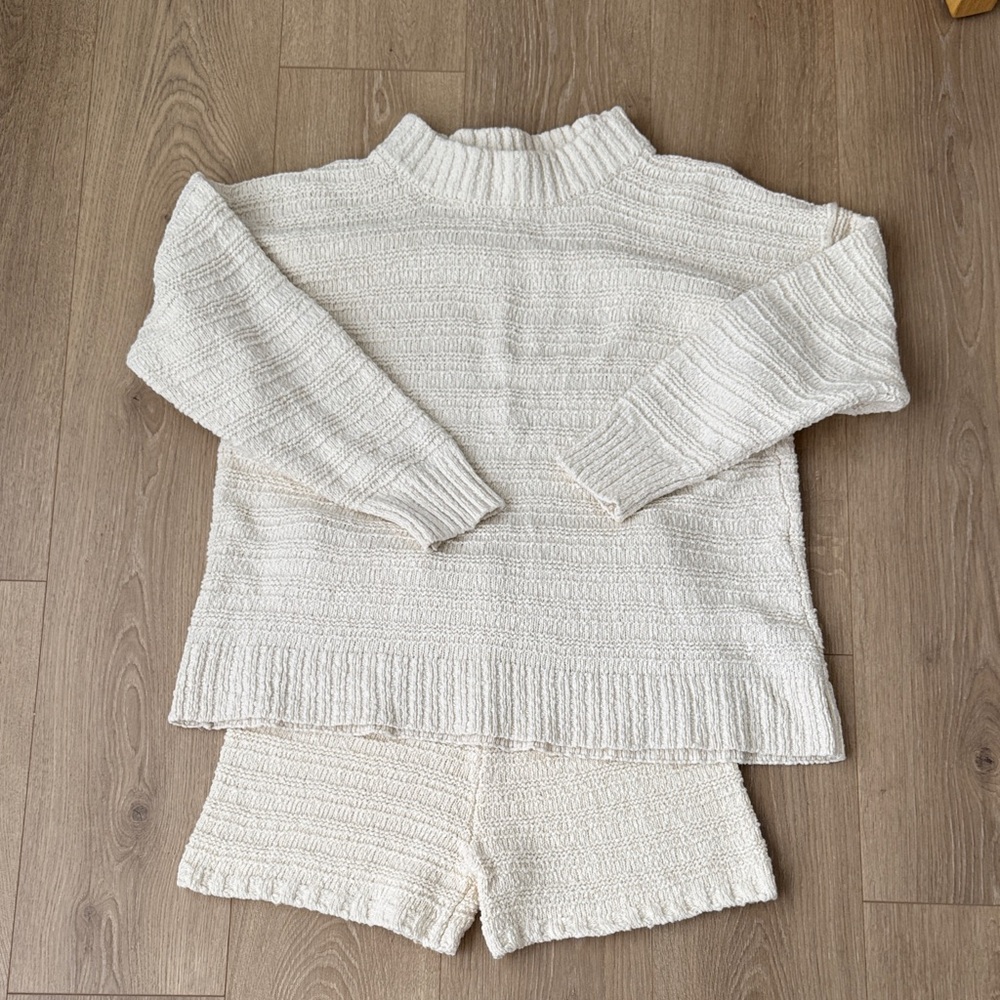 Free People Knit Sweater and Shorts Set